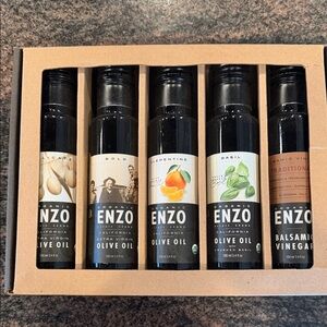 Organic Extra Virgin Olive Oil & Balsamic Vinegar Gift Set - Black Bottles